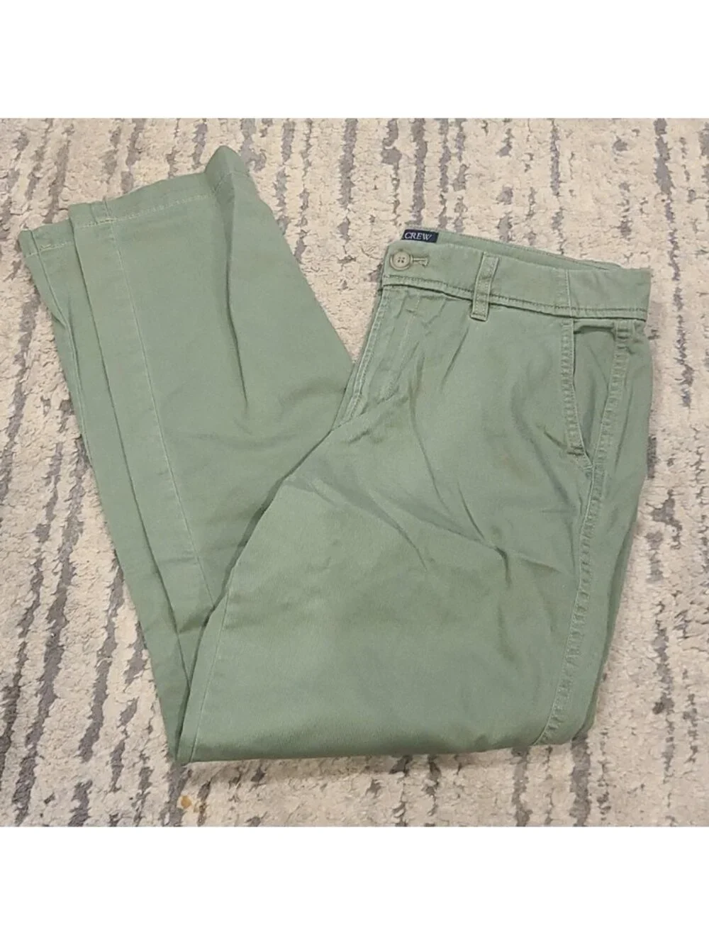 J. Crew Slim Chino Boyfriend - Size 4 - Olive Green, Summer,  100% Cotton